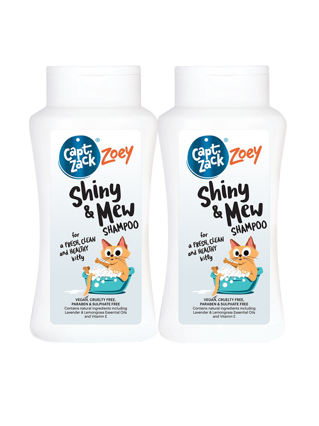 Captain Zack Set Of 2 Captain Zack Zoey Shiny & Mew Cat Shampoo - Each 200 ml, White
Captain Zack Set Of 2 Captain Zack Zoey Shiny & Mew Cat Shampoo - Each 200 ml, White