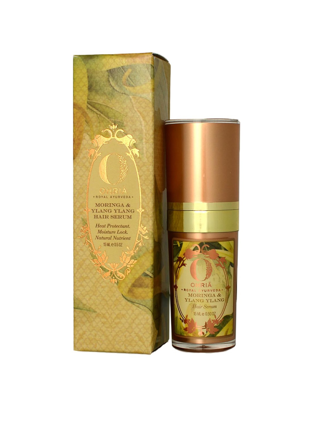 OHRIA AYURVEDA Moringa & Ylang Ylang Hair Serum for Heat Protection & Moisture Lock - 15ml, Gold
OHRIA AYURVEDA Moringa & Ylang Ylang Hair Serum for Heat Protection & Moisture Lock - 15ml, Gold