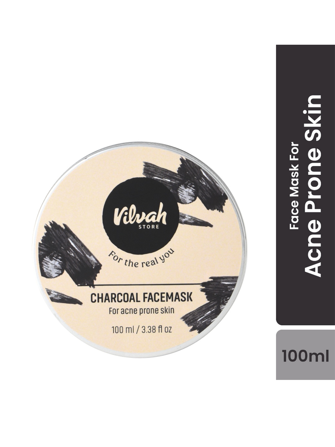 Vilvah Store De-stressing Charcoal Face Mask for Purifying and Acne Prone Skin - 100 g, Black
Vilvah Store De-stressing Charcoal Face Mask for Purifying and Acne Prone Skin - 100 g, Black