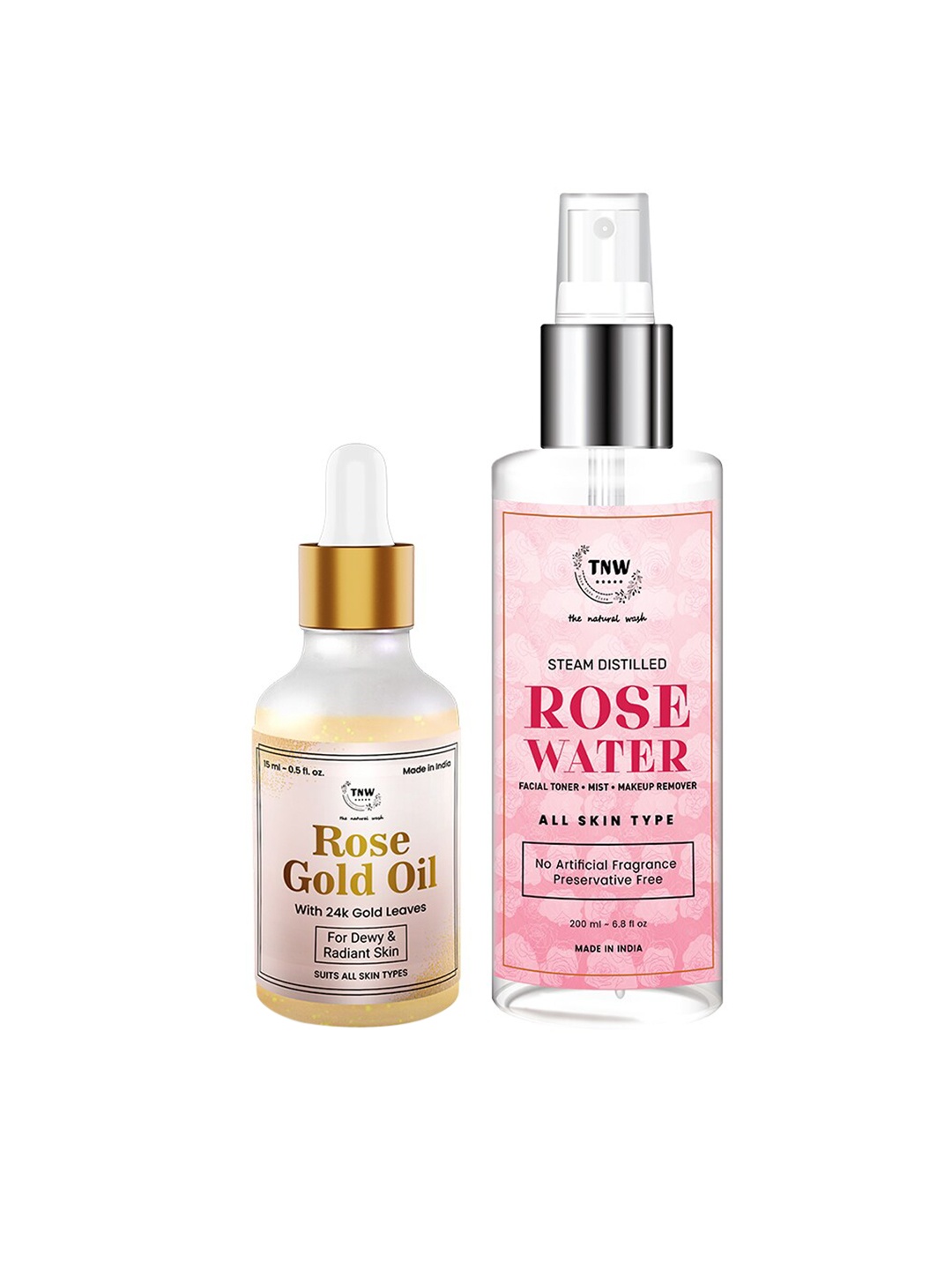 TNW the natural wash Set of Rose Water Spray Bottle 200 ml & Rose Gold Oil 15 ml, Off white
TNW the natural wash Set of Rose Water Spray Bottle 200 ml & Rose Gold Oil 15 ml, Off white