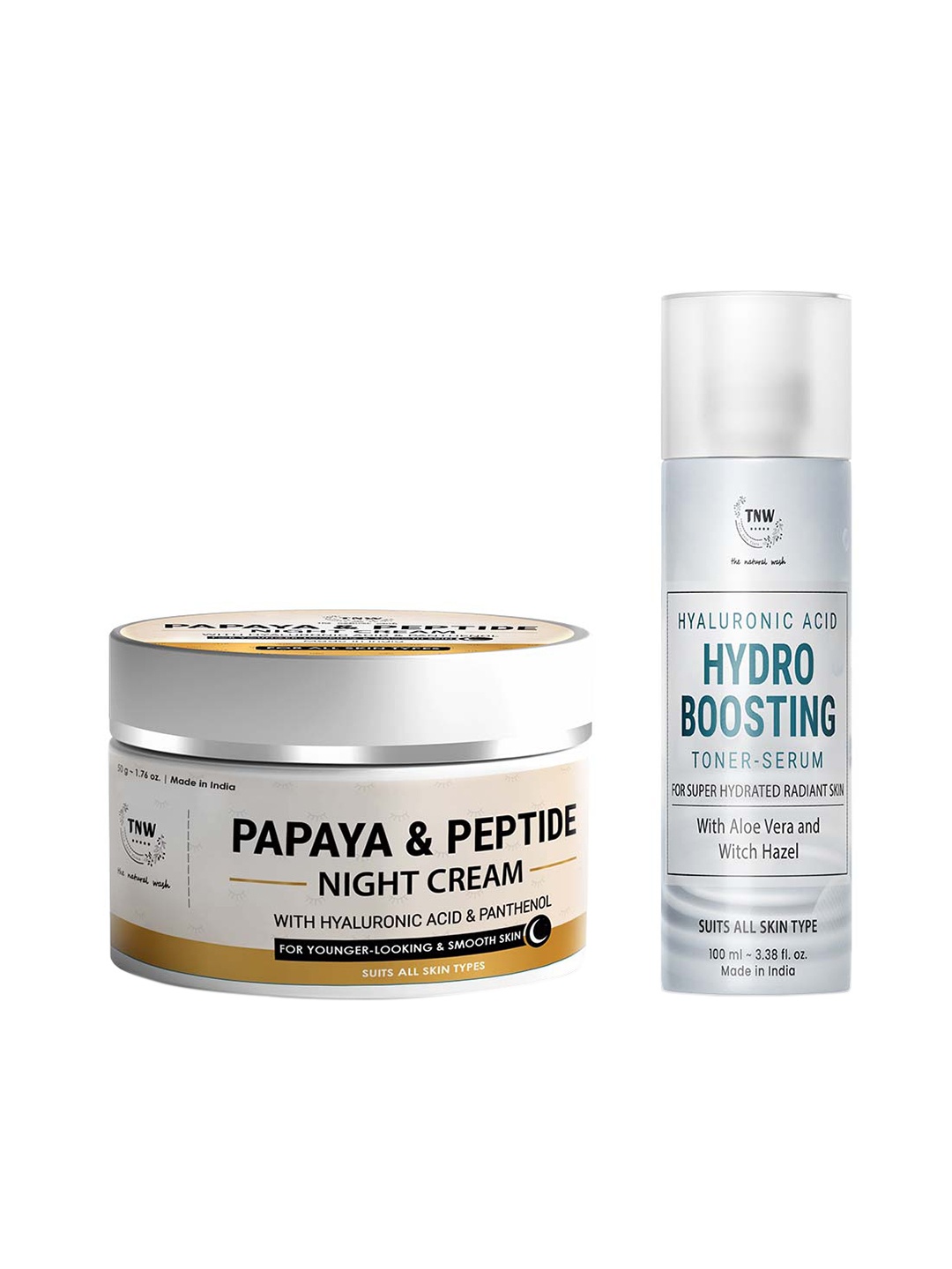 TNW the natural wash Set of Papaya Peptide Night Cream 50 g & Hydro Boosting Toner 100 ml, Brown
TNW the natural wash Set of Papaya Peptide Night Cream 50 g & Hydro Boosting Toner 100 ml, Brown