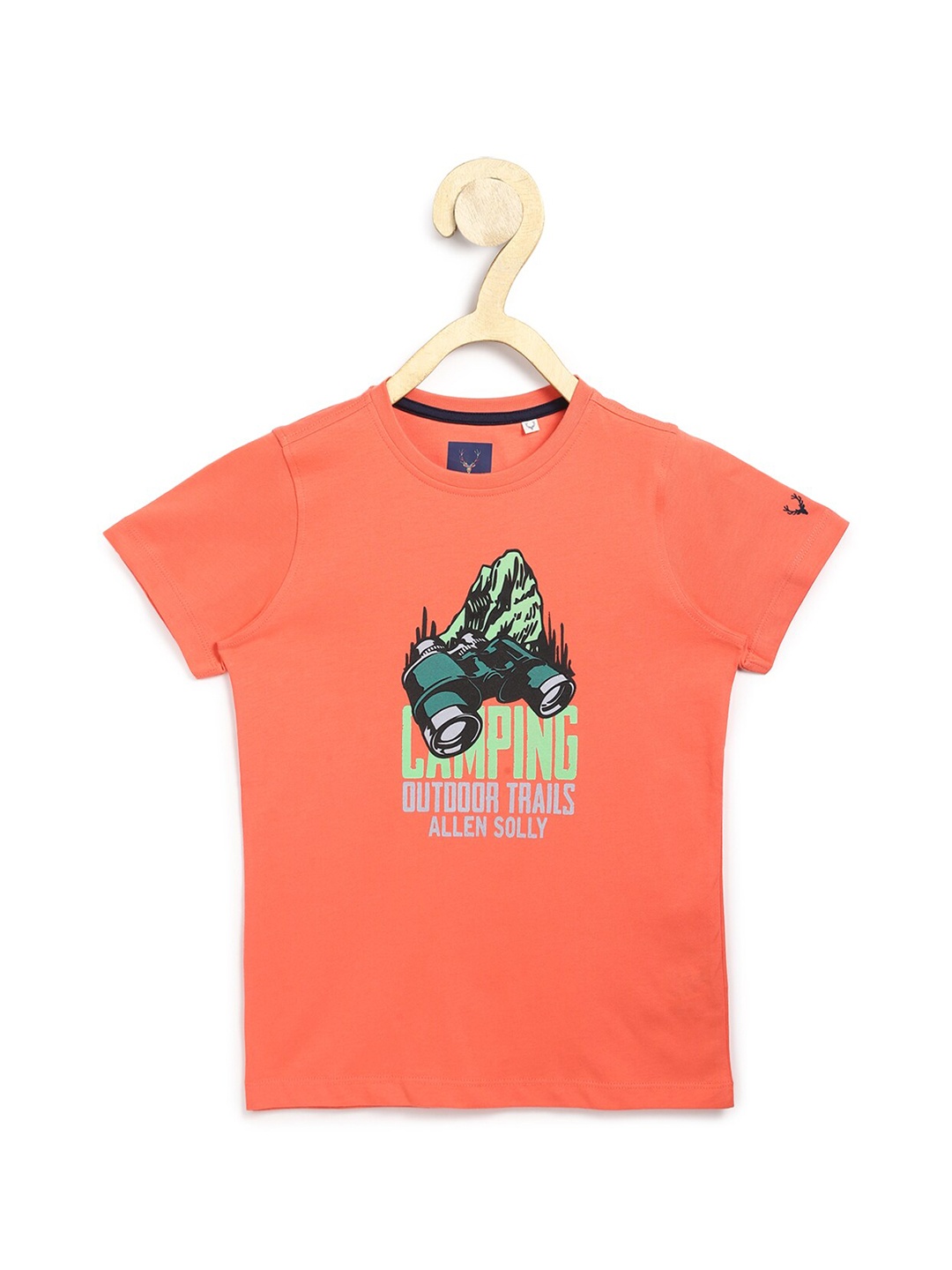 Allen Solly Junior Boys Orange Printed T-shirt