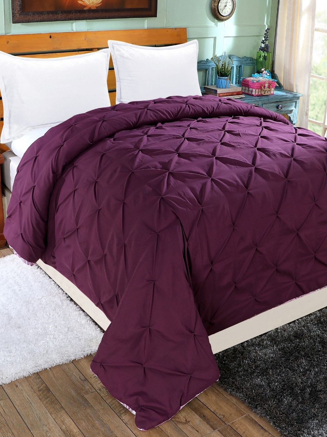 A Homes Grace Purple &White Ethnic Motifs Microfiber 120GSM DoubleBed Reversible Comforter
A Homes Grace Purple &White Ethnic Motifs Microfiber 120GSM DoubleBed Reversible Comforter
