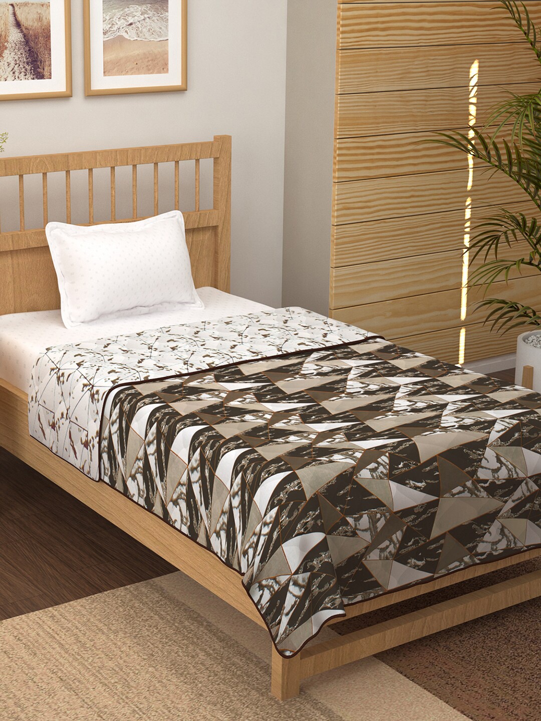 Story@home White & Brown Geometric Printed 150 GSM Cotton Single Bed Reversible Dohar
Story@home White & Brown Geometric Printed 150 GSM Cotton Single Bed Reversible Dohar
