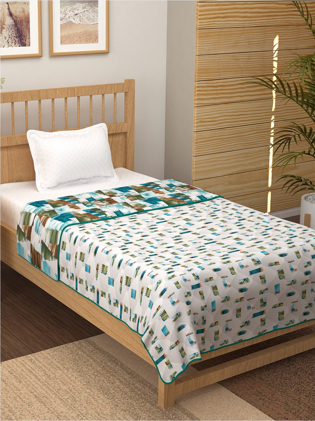 Story@home Teal &White Abstract Printed AC Room 150 GSM Cotton Single Bed Reversible Dohar
Story@home Teal &White Abstract Printed AC Room 150 GSM Cotton Single Bed Reversible Dohar