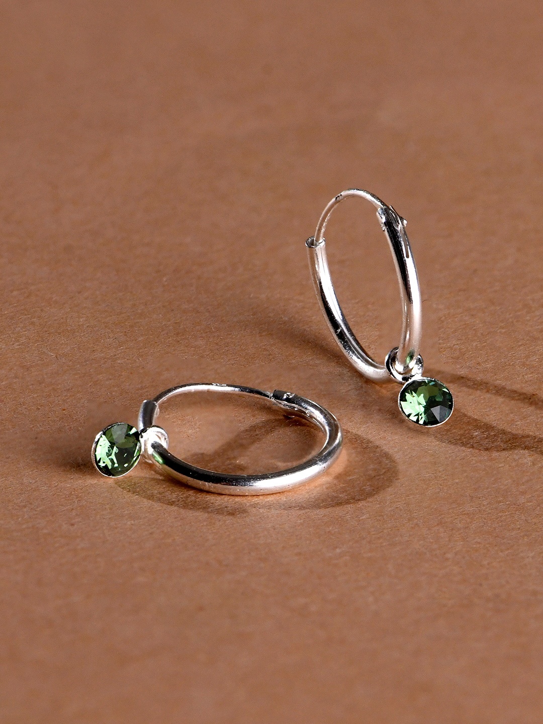 Accessorize 925 Pure Sterling Silver Swarovski Ernite Hoop Earrings