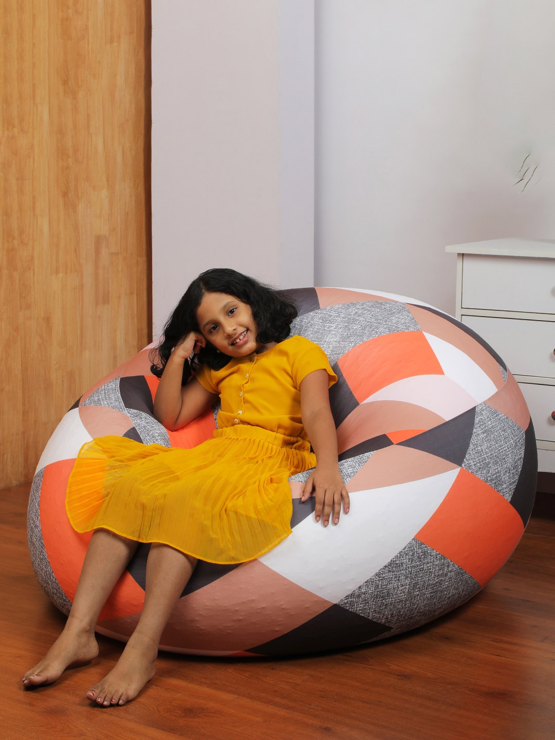 Cortina Multicoloured Stretchable Spandex Bean Bag Cover XXL, Multi