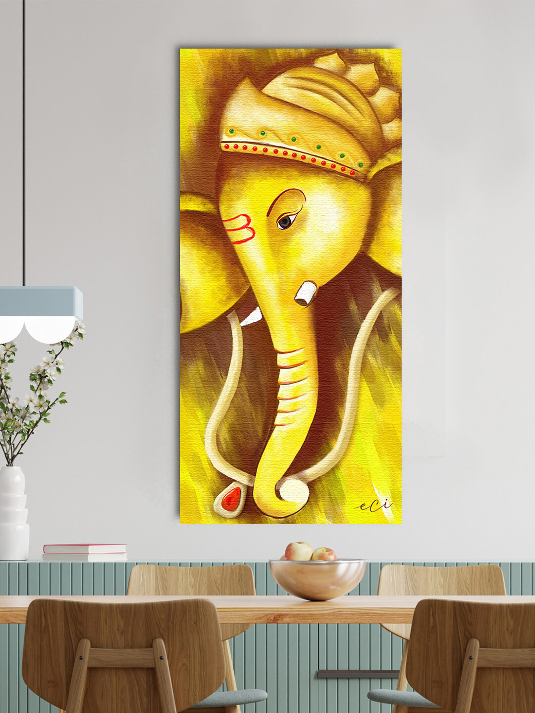 eCraftIndia Yellow & Brown Lord Ganpati Canvas Printed Wall Painting
eCraftIndia Yellow & Brown Lord Ganpati Canvas Printed Wall Painting