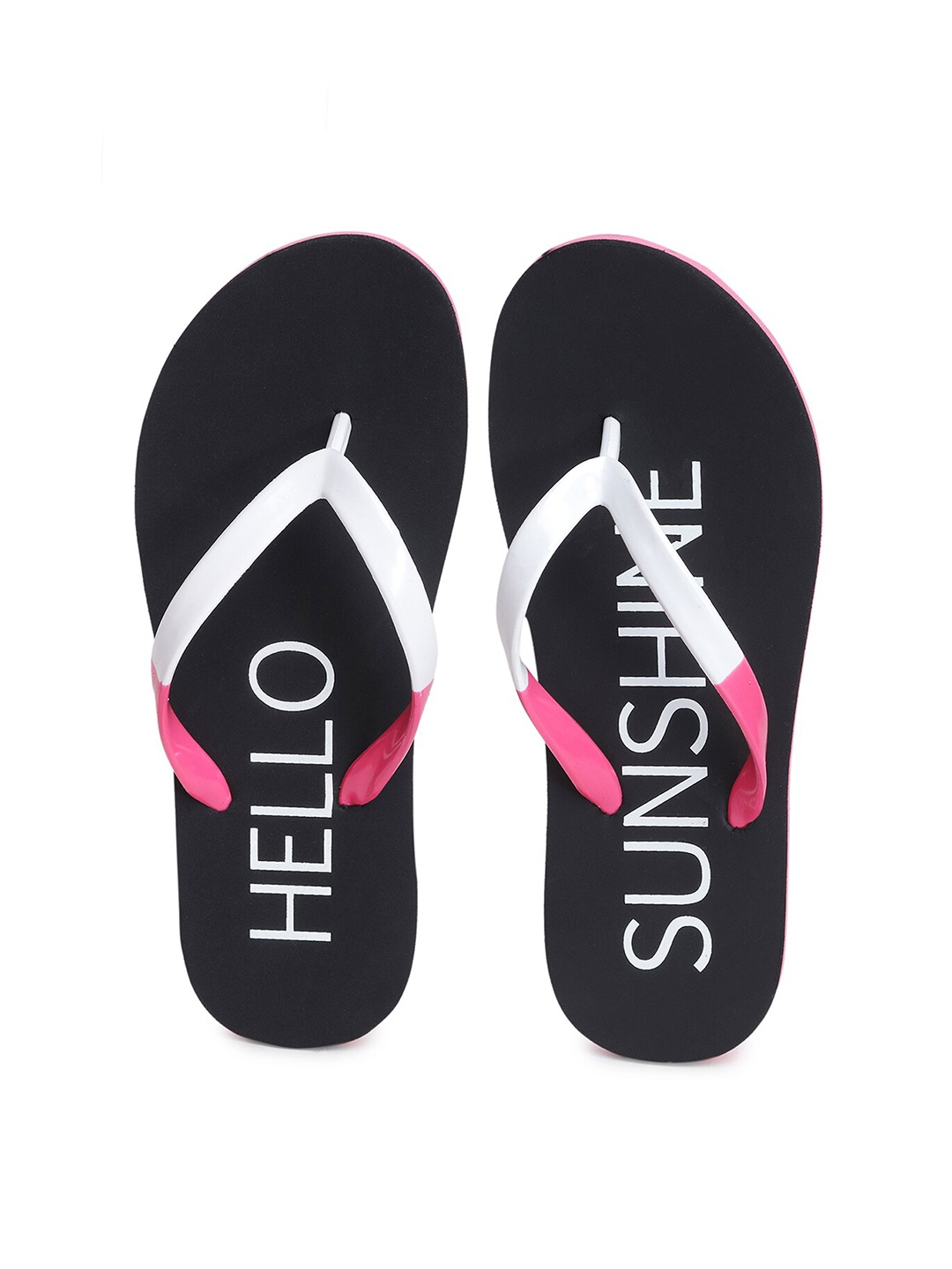 APPITITE Women Black Printed Rubber Slip-On