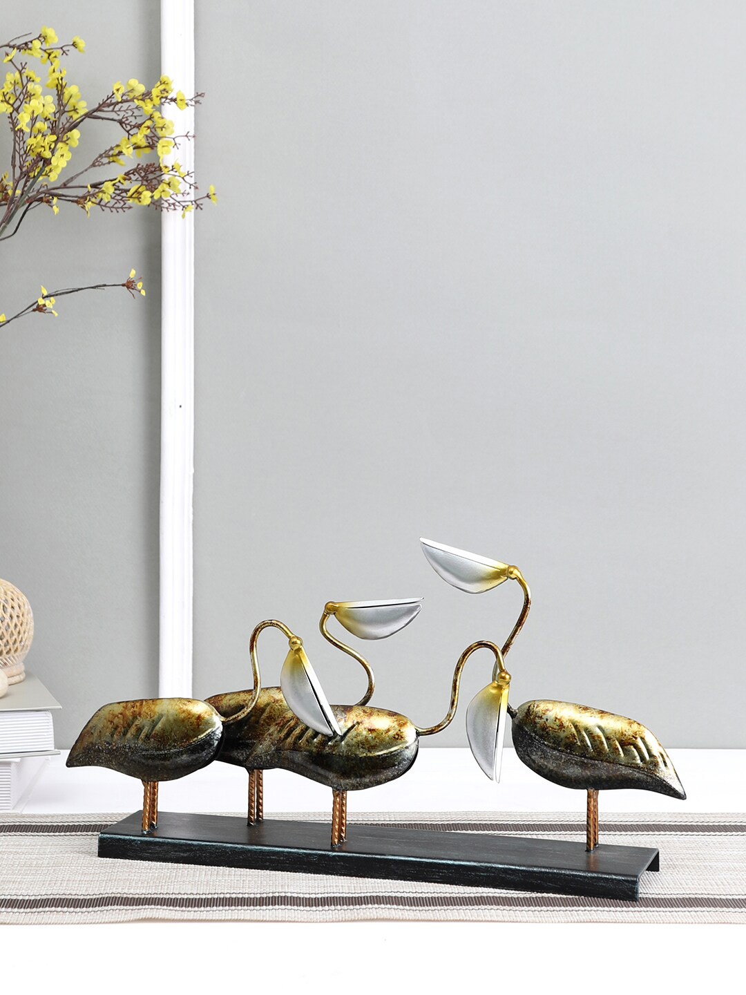Aapno Rajasthan Brown Content And Cheerful Pelican Family Table Dcor Showpiece