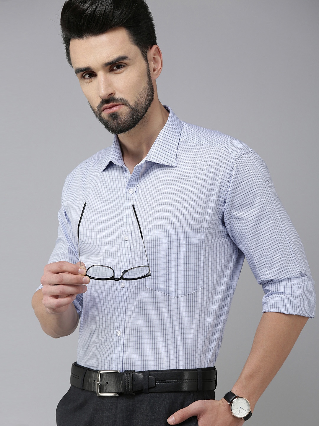 Park Avenue Men Blue Slim Fit Grid Checks Opaque Pure Cotton Formal Shirt with Pocket
Park Avenue Men Blue Slim Fit Grid Checks Opaque Pure Cotton Formal Shirt with Pocket