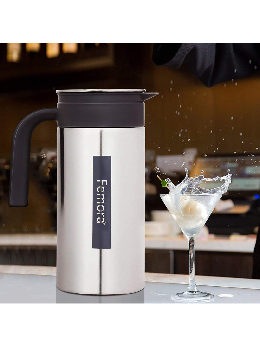 Femora Unisex Silver-Toned & Black Stainless Steel Bar & Drinkware Jug with Handle - 1.4 L
Femora Unisex Silver-Toned & Black Stainless Steel Bar & Drinkware Jug with Handle - 1.4 L