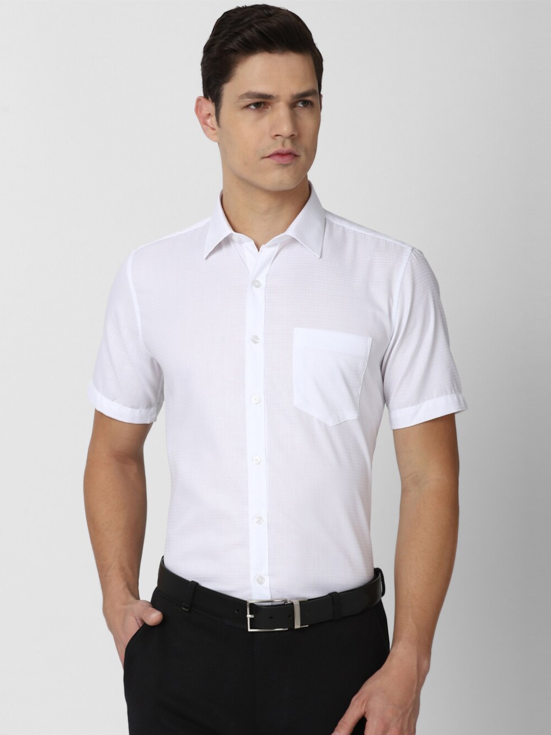 Van Heusen Men White Slim Fit Formal Shirt