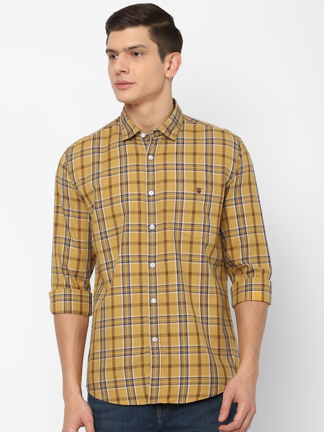 Louis Philippe Jeans Men Mustard Slim Fit Tartan Checks Pure Cotton Casual Shirt
Louis Philippe Jeans Men Mustard Slim Fit Tartan Checks Pure Cotton Casual Shirt