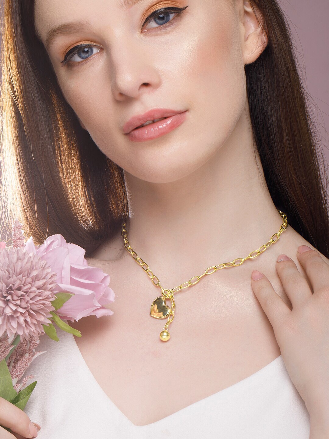 Rubans Voguish 18k Gold plated Stainless Steel Tarnish-Free Demi-Fine Heart Necklace
Rubans Voguish 18k Gold plated Stainless Steel Tarnish-Free Demi-Fine Heart Necklace