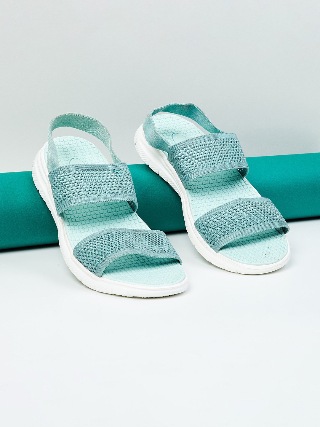 max Girls Green Open Toe Flats