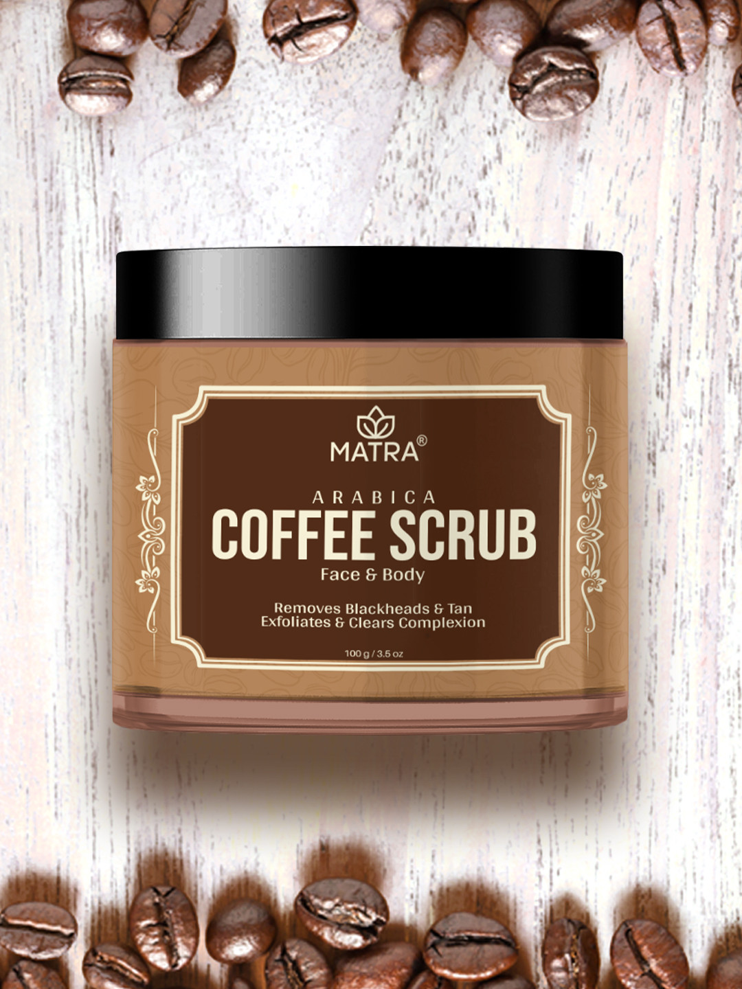 MATRA Arabica Coffee Scrub for Face and Body for Tan Removal & Blackheads 100g, Coffee brown
MATRA Arabica Coffee Scrub for Face and Body for Tan Removal & Blackheads 100g, Coffee brown