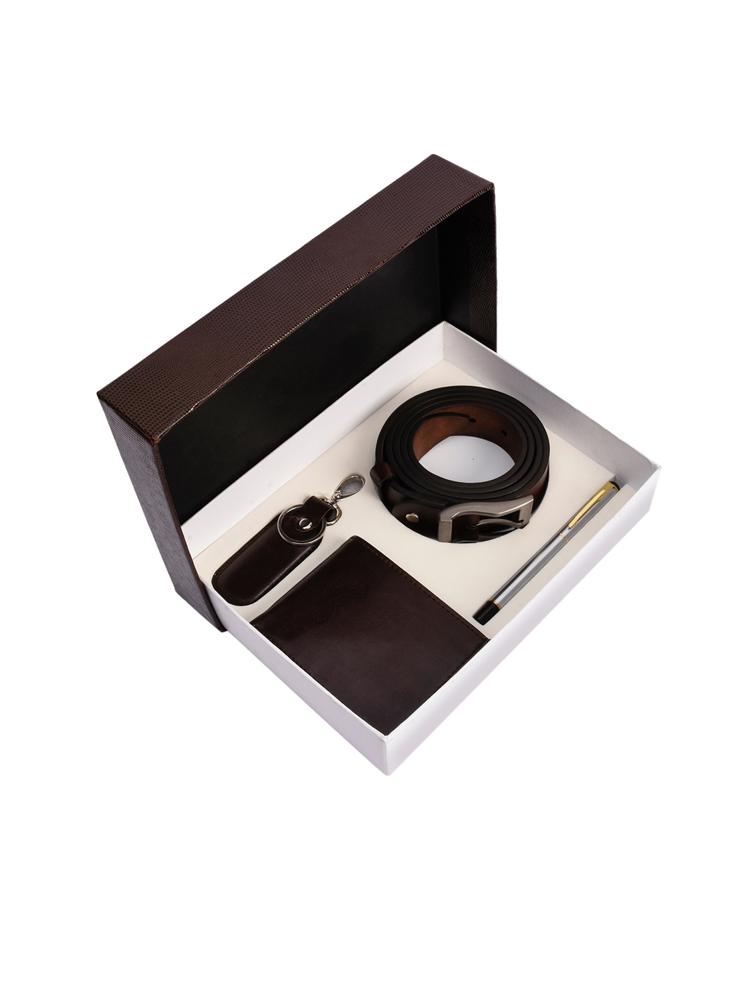 BuckleUp Men Brown Accessory Gift Set