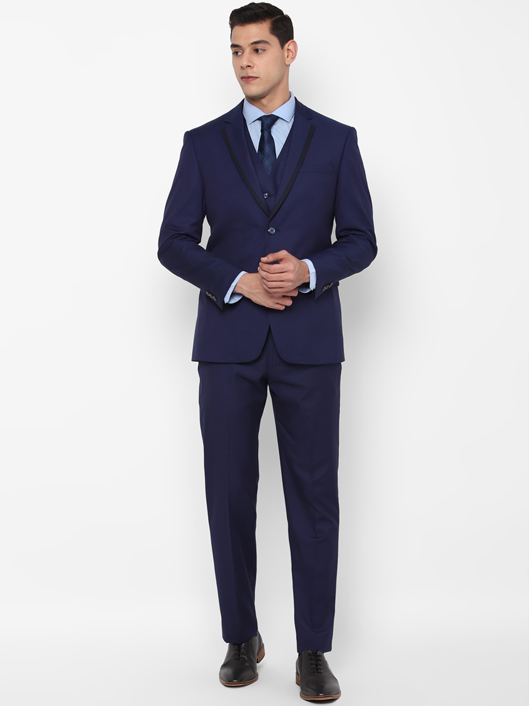 Allen Solly Men Navy Blue Three Piece Suits