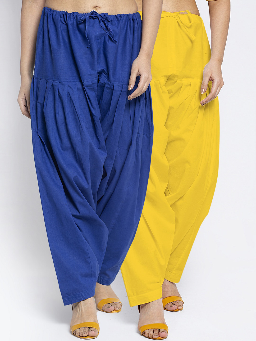 Jinfo Women Pack Of 2 Blue & Yellow Solid Cotton Salwars
Jinfo Women Pack Of 2 Blue & Yellow Solid Cotton Salwars
