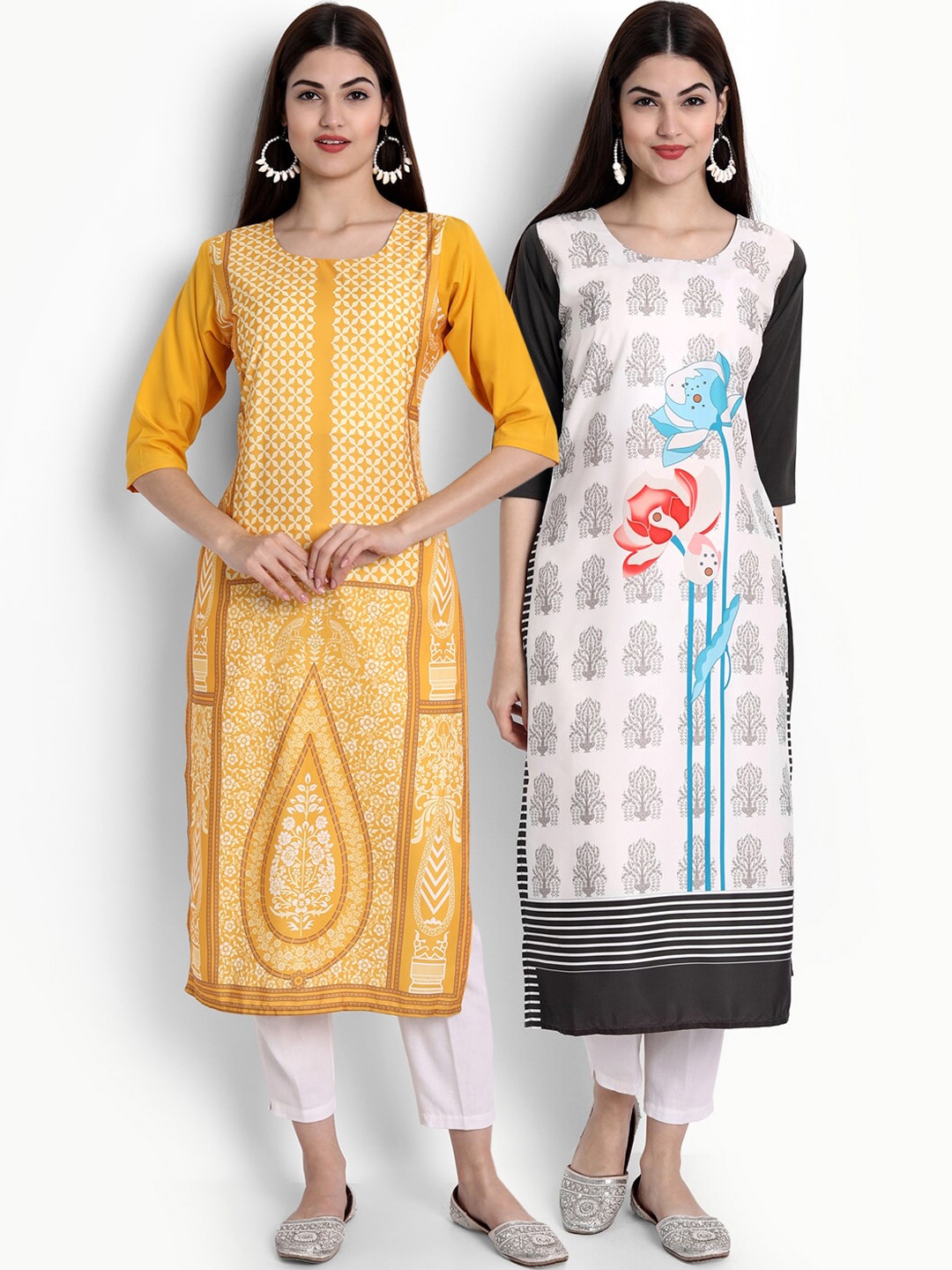Ethnic basket Women Pack of 2 Multicoloured Ethnic Motifs Printed Crepe Kurta, Multi
Ethnic basket Women Pack of 2 Multicoloured Ethnic Motifs Printed Crepe Kurta, Multi