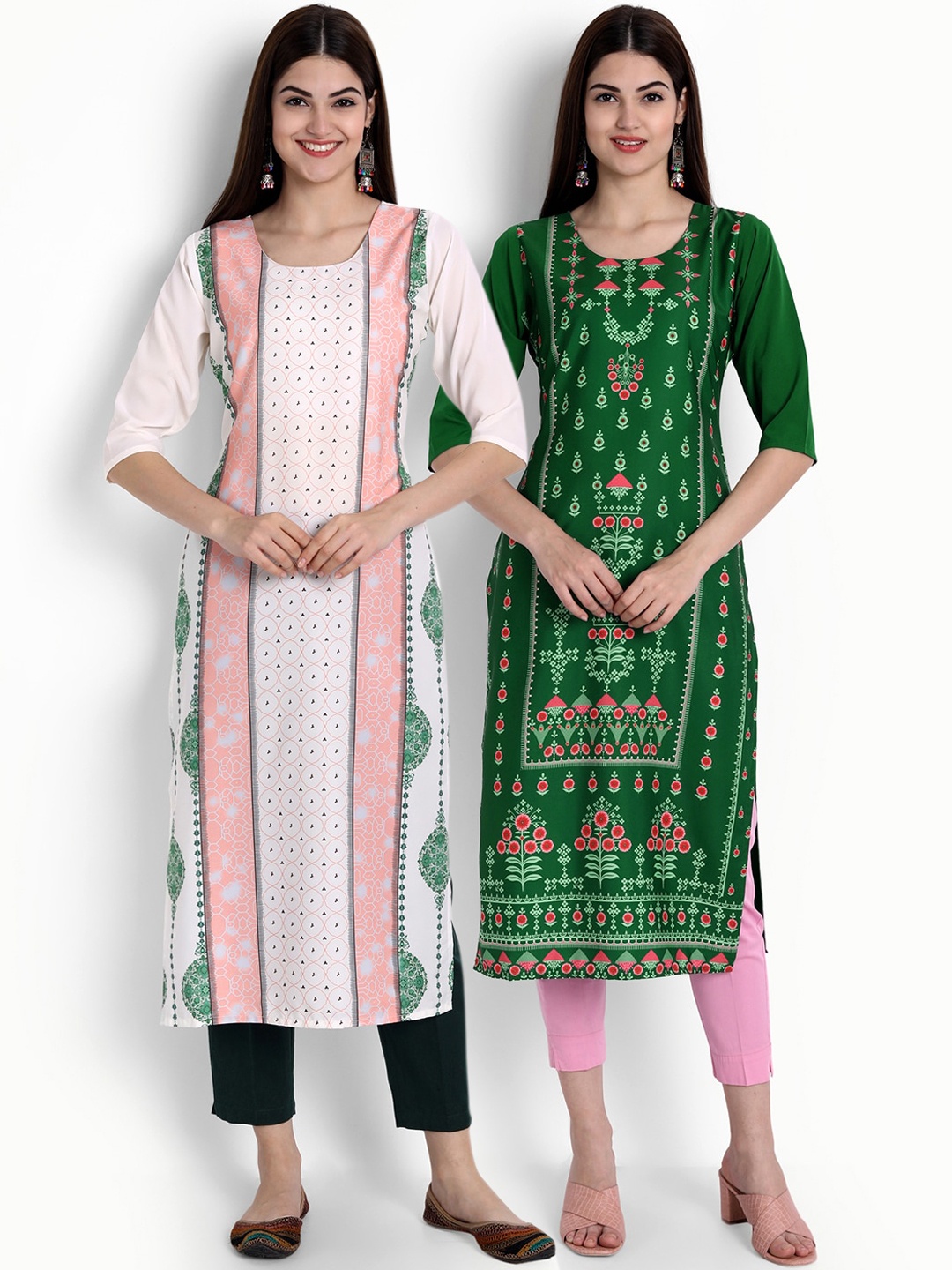 Ethnic basket Women Pack of 2 Multicoloured Ethnic Motifs Printed Crepe Kurta, Multi
Ethnic basket Women Pack of 2 Multicoloured Ethnic Motifs Printed Crepe Kurta, Multi
