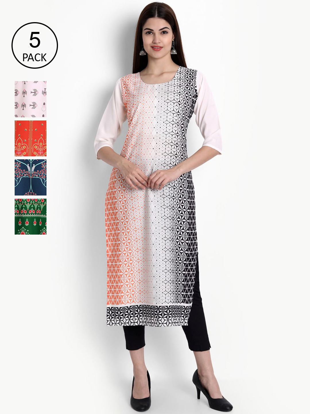 Ethnic basket Women Multicoloured Ethnic Motifs Printed Flared Sleeves Crepe Kurta, Multi
Ethnic basket Women Multicoloured Ethnic Motifs Printed Flared Sleeves Crepe Kurta, Multi