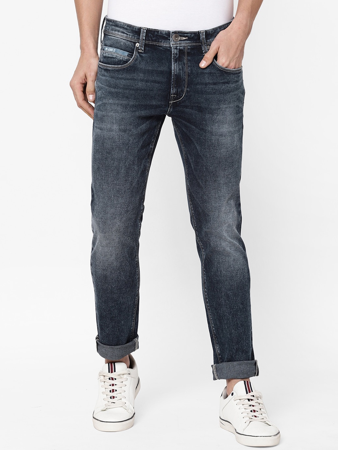 Pepe Jeans Men Low-Rise Heavy Fade Stretchable Jeans, Blue