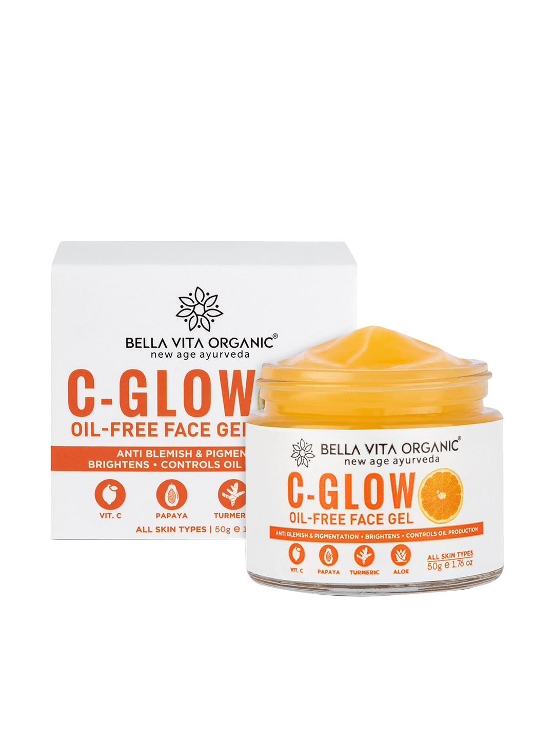 Bella Vita Organic C-Glow Oil Free Face Gel with Aloevera & Papaya Extract 50 g, Orange
Bella Vita Organic C-Glow Oil Free Face Gel with Aloevera & Papaya Extract 50 g, Orange