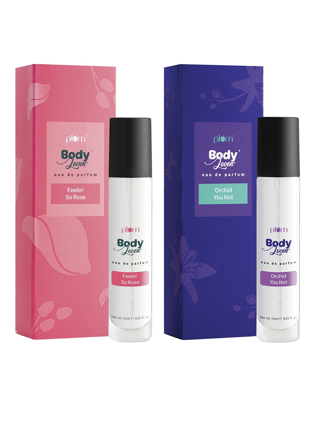 Plum Set of BodyLovin' Feelin So Rose & Orchid-You-Not Eau De Parfum 15 ml each, Pink
Plum Set of BodyLovin' Feelin So Rose & Orchid-You-Not Eau De Parfum 15 ml each, Pink