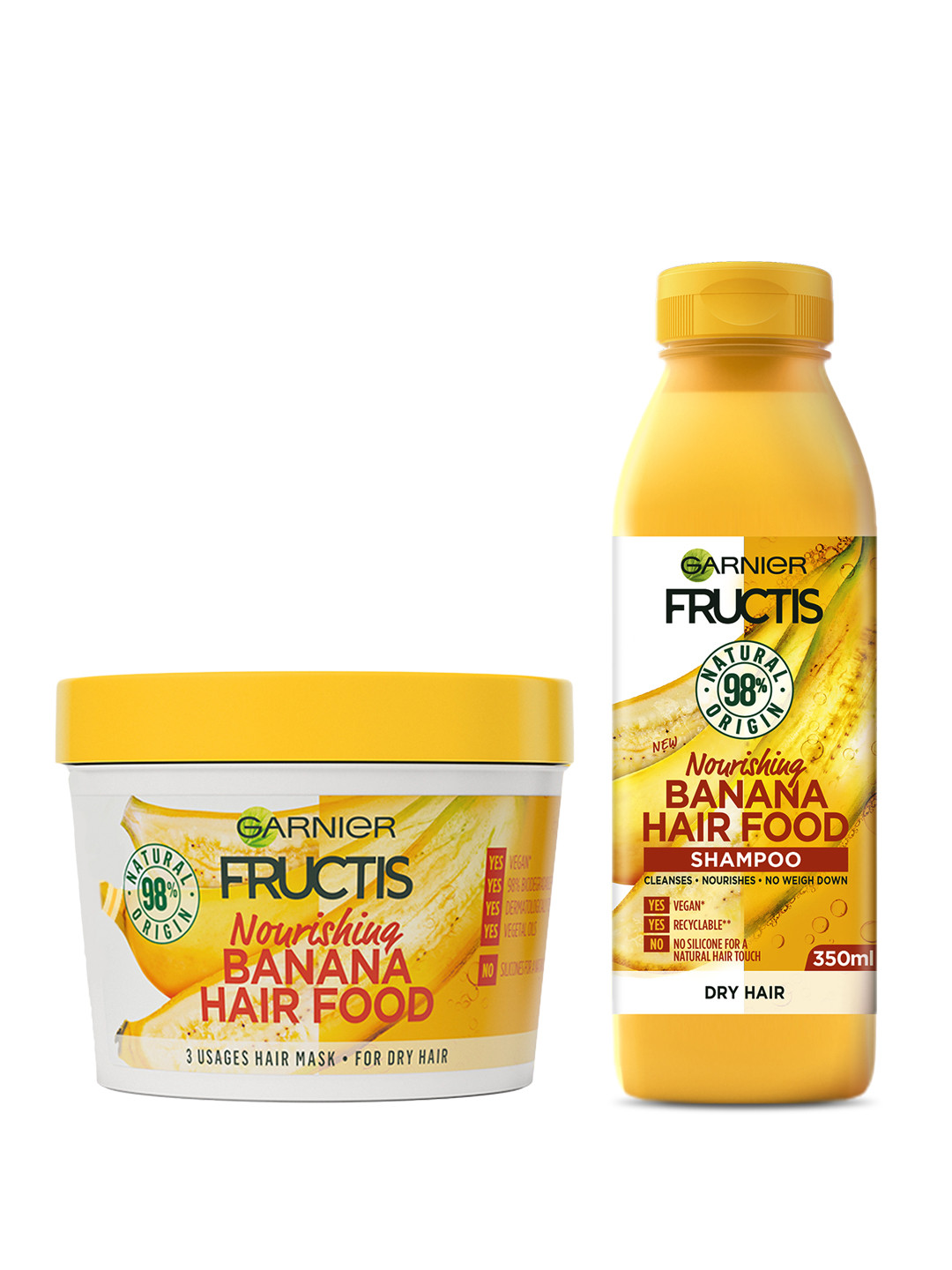 Garnier Fructis Hair Food - Nourishing Banana Shampoo & Hair Mask Combo - 390ml + 350ml, Yellow
Garnier Fructis Hair Food - Nourishing Banana Shampoo & Hair Mask Combo - 390ml + 350ml, Yellow