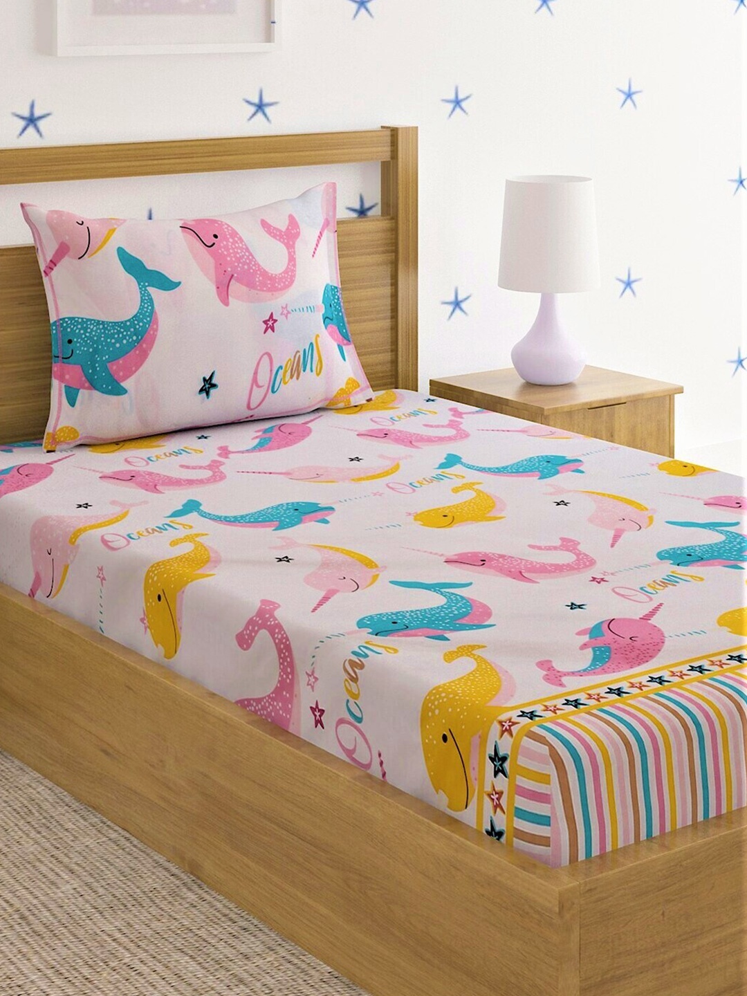 Home Sizzler Pink & White Cartoon Characters 210TC Single 1 Bedsheet with 1 Pillow Cover
Home Sizzler Pink & White Cartoon Characters 210TC Single 1 Bedsheet with 1 Pillow Cover