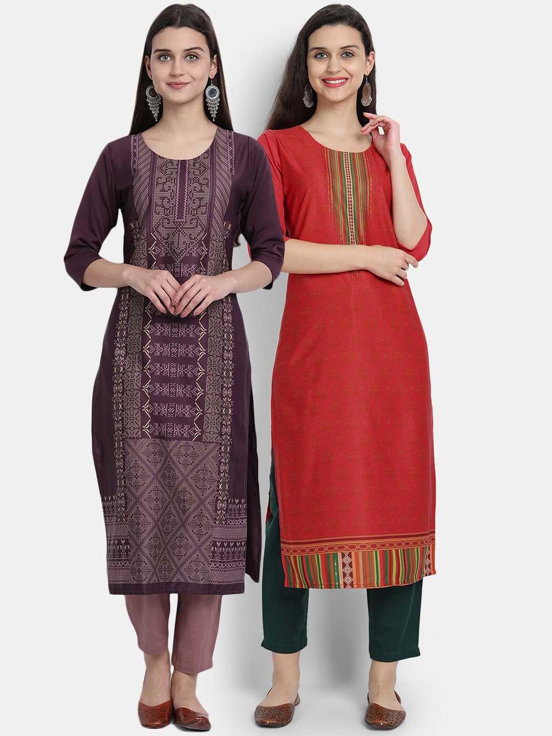 Ethnic basket Women Pack Of 2 Multicoloured Ethnic Motifs Printed Crepe Kurta, Multi
Ethnic basket Women Pack Of 2 Multicoloured Ethnic Motifs Printed Crepe Kurta, Multi