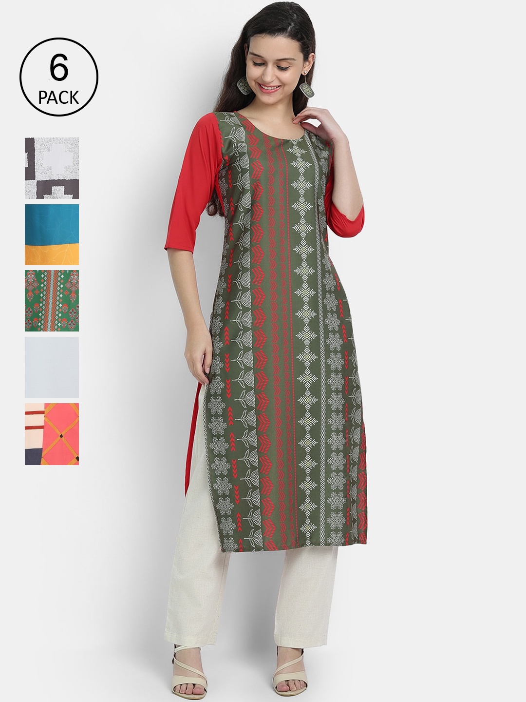 Ethnic basket Women Multicoloured Ethnic Motifs Printed Thread Work Crepe Kurta, Multi
Ethnic basket Women Multicoloured Ethnic Motifs Printed Thread Work Crepe Kurta, Multi