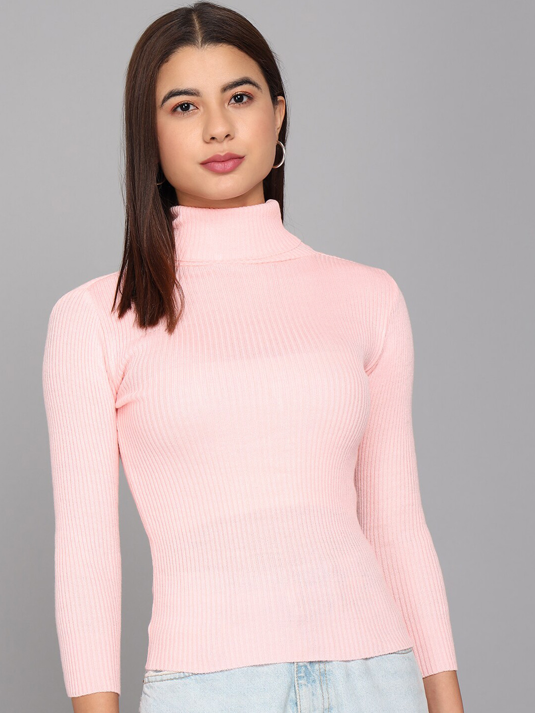 Darzi Women Pink Solid Turtle-Neck Knitted Sweater
Darzi Women Pink Solid Turtle-Neck Knitted Sweater
