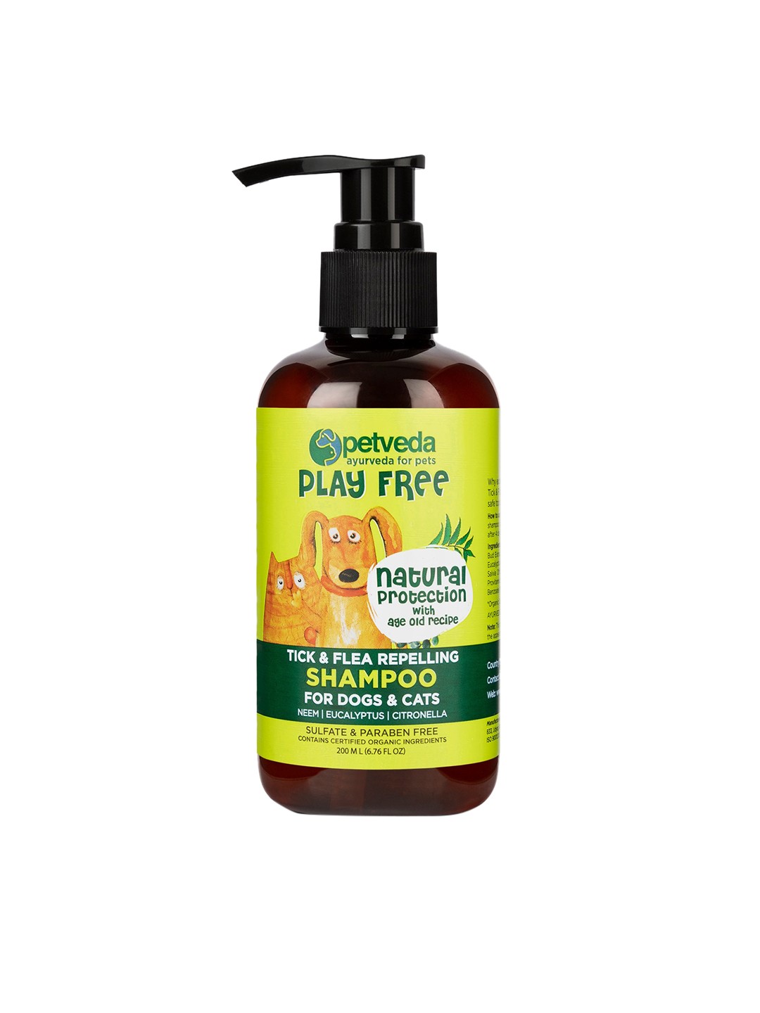 Petveda Ayurvedic Tick & Flea Repellent & Itch Relief Shampoo for Dogs & Cats 200 ml, Black
Petveda Ayurvedic Tick & Flea Repellent & Itch Relief Shampoo for Dogs & Cats 200 ml, Black