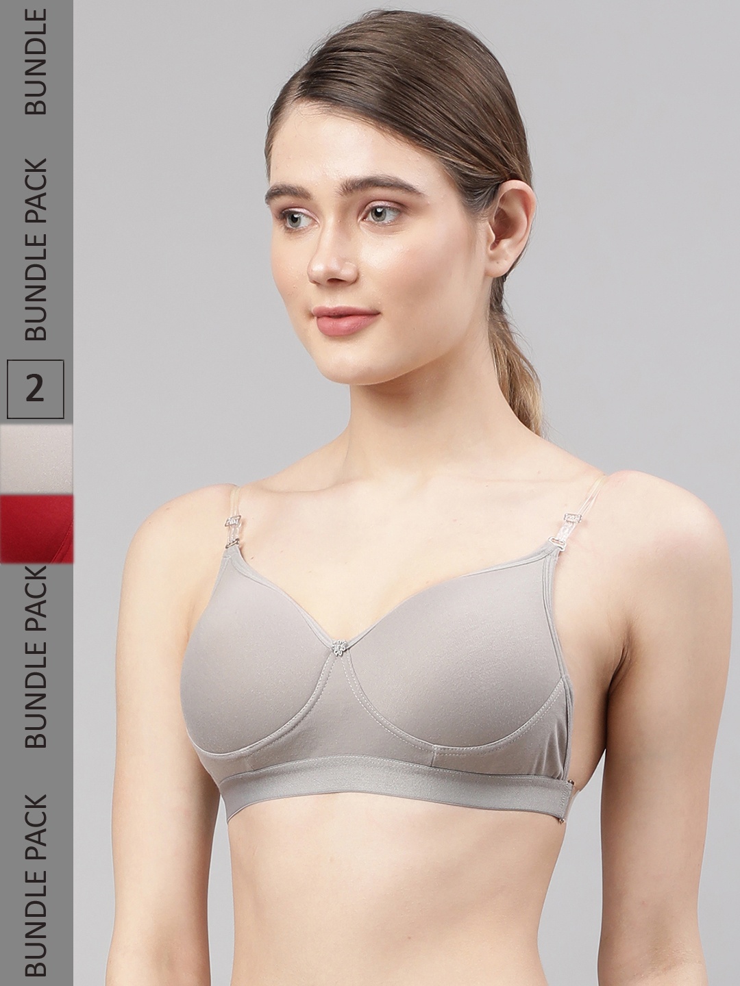 PrettyCat Pack of 2 Transparent Back Strap Lightly Padded Bra PC-BR-6051-GRY-MAH-30B, Grey
PrettyCat Pack of 2 Transparent Back Strap Lightly Padded Bra PC-BR-6051-GRY-MAH-30B, Grey