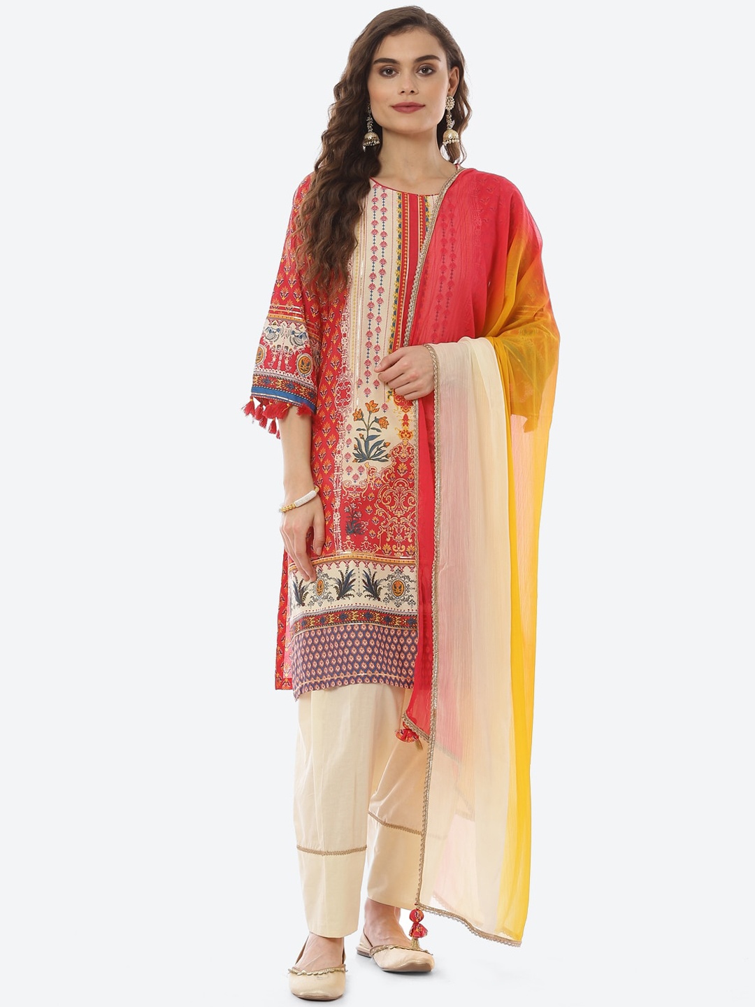 Biba Women Fuchsia Ethnic Motifs Printed Pure Cotton Kurta With Trousers & With Dupatta
Biba Women Fuchsia Ethnic Motifs Printed Pure Cotton Kurta With Trousers & With Dupatta