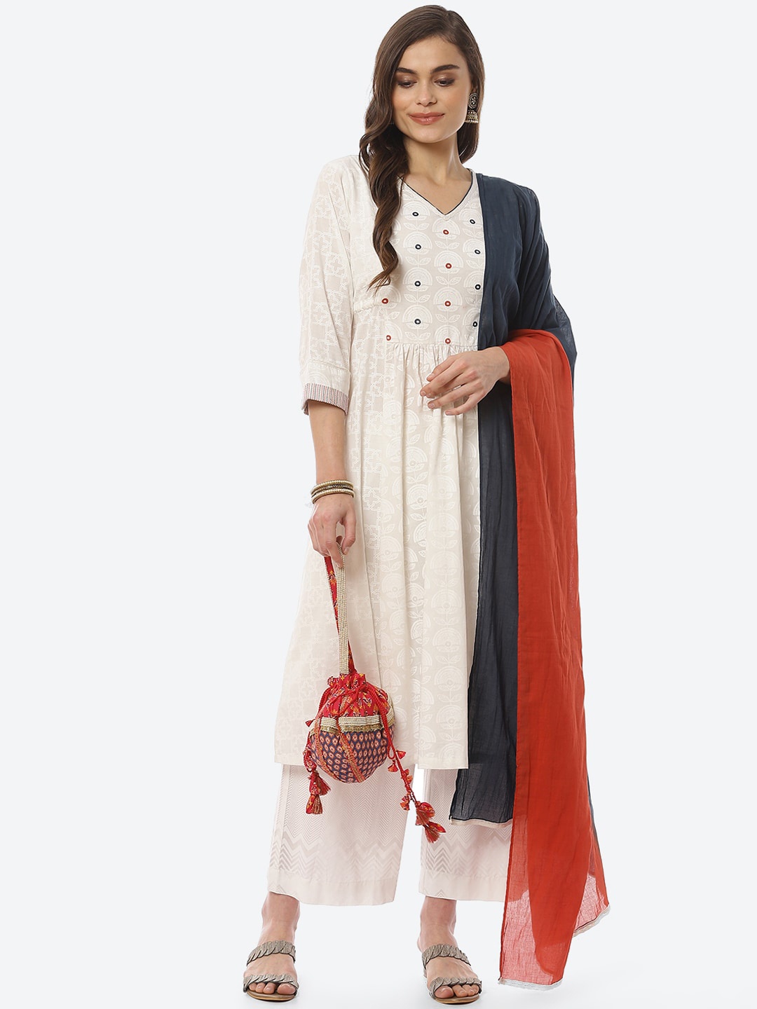 Biba Women White Ethnic Motifs Printed Pure Cotton Kurta with Trousers & With Dupatta
Biba Women White Ethnic Motifs Printed Pure Cotton Kurta with Trousers & With Dupatta
