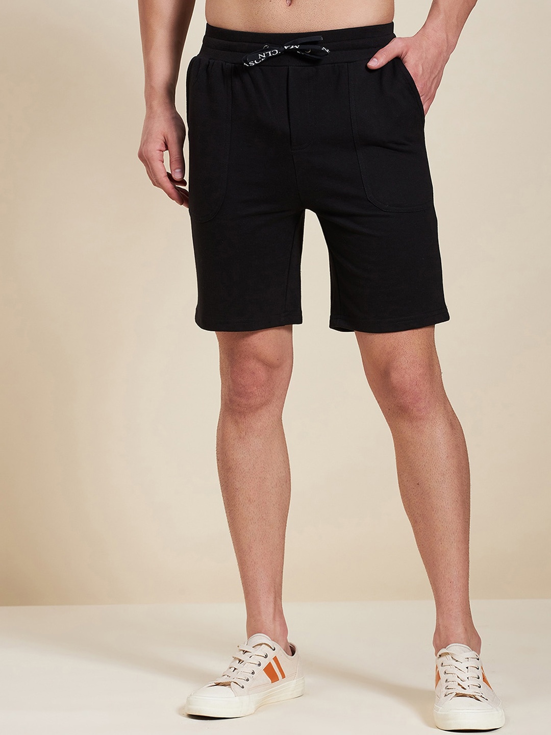 MASCLN SASSAFRAS Men Black High-Rise Shorts