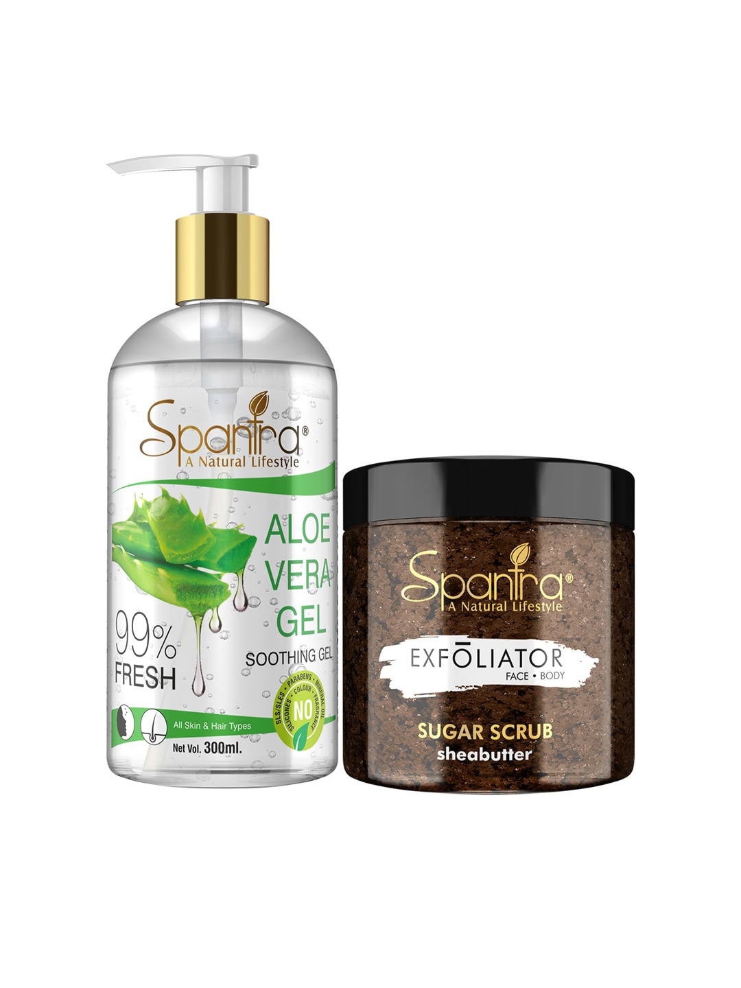Spantra Set Of 2 Sugar Shea Butter Exfoliating Scrub With Aloevera Soothing Gel, Brown
Spantra Set Of 2 Sugar Shea Butter Exfoliating Scrub With Aloevera Soothing Gel, Brown