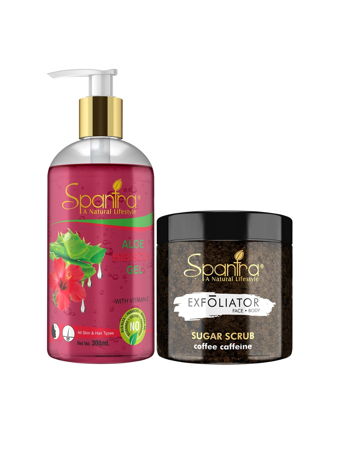 Spantra Set of 2 Sugar Coffee Caffiene Exfoliating Scrub & Hibiscus Soothing Gel, Brown
Spantra Set of 2 Sugar Coffee Caffiene Exfoliating Scrub & Hibiscus Soothing Gel, Brown