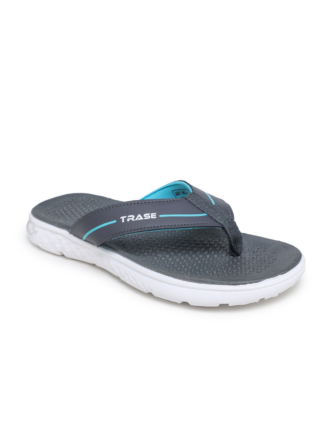 TRASE Men Grey & Blue Thong Flip-Flops