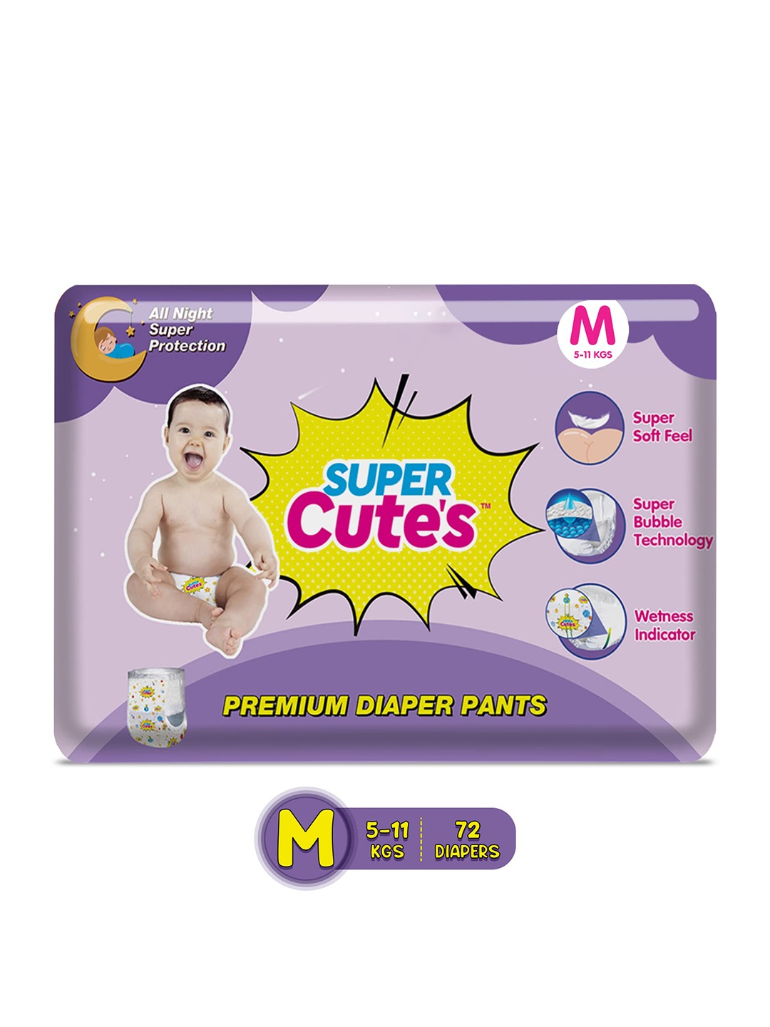Super Cutes Kids Set of 2 Premium Wonder Pullups Diapers - Medium - 36 Pieces each, Purple
Super Cutes Kids Set of 2 Premium Wonder Pullups Diapers - Medium - 36 Pieces each, Purple