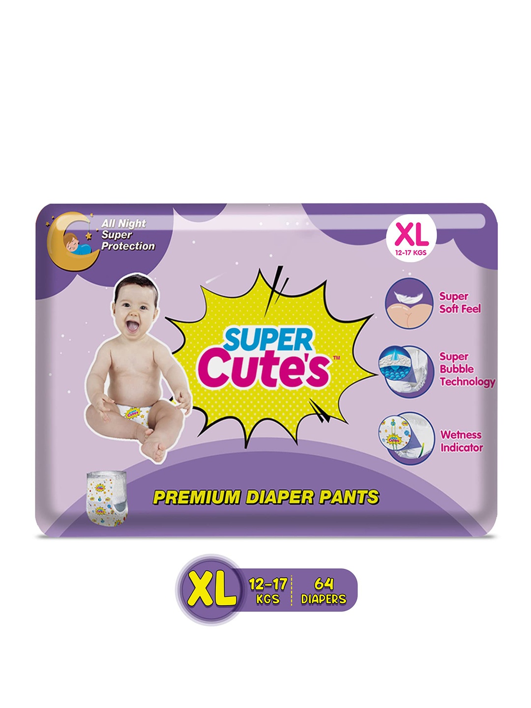 Super Cutes Kids Set of 2 Premium Wonder Pullups Diapers - XL - 32 Pieces each, Purple
Super Cutes Kids Set of 2 Premium Wonder Pullups Diapers - XL - 32 Pieces each, Purple