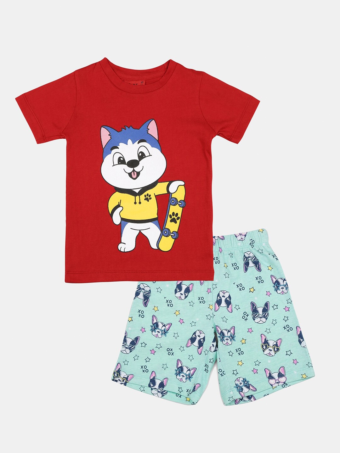 Wyld Sprog Boys Red & Blue Graphic Printed Printed Pure Cotton T-shirt Shorts Clothing Set
Wyld Sprog Boys Red & Blue Graphic Printed Printed Pure Cotton T-shirt Shorts Clothing Set