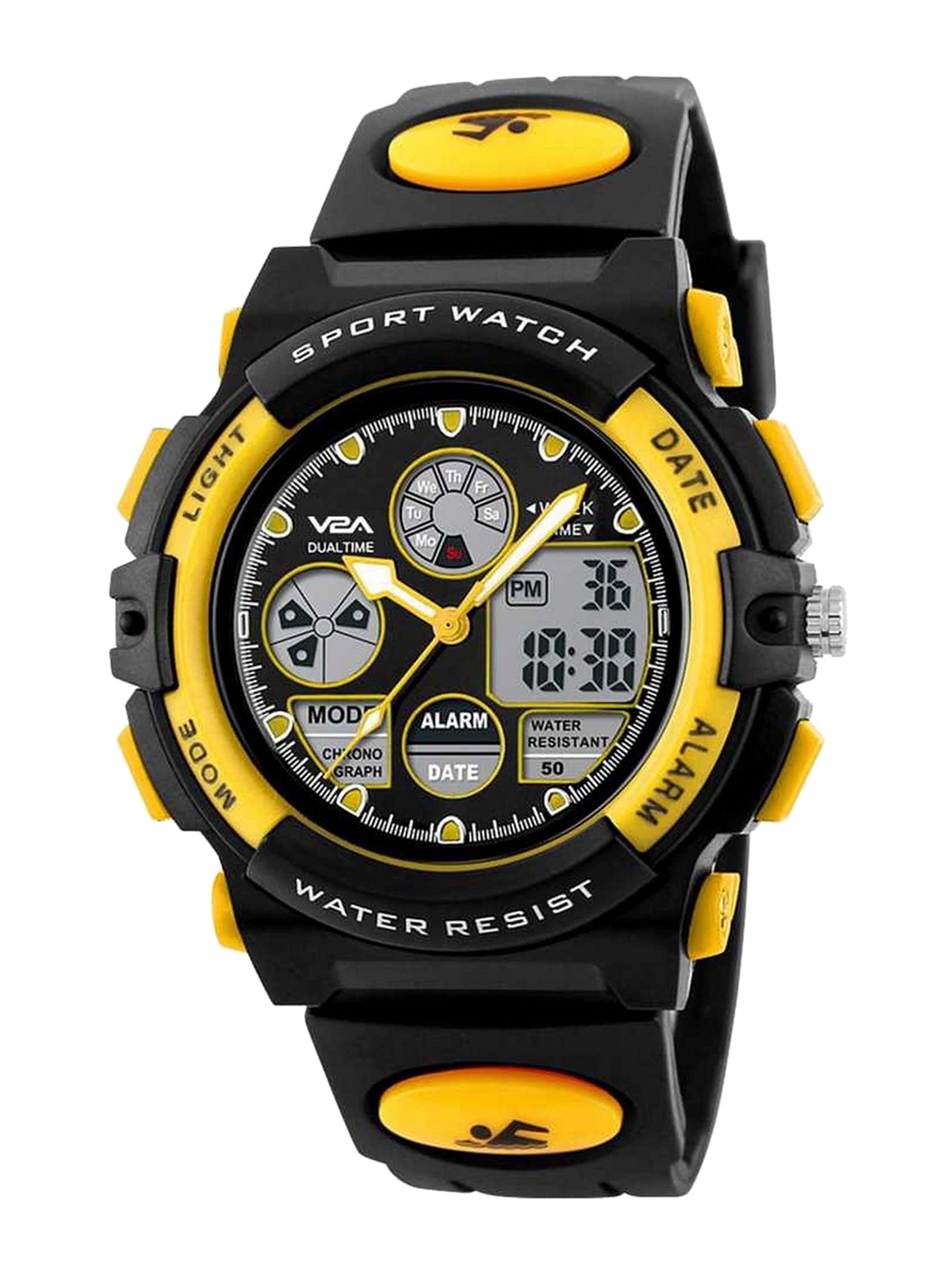 V2A Unisex Kids Yellow Dial & Black Straps Analogue and Digital Multi Function Watch V2A-1163-
V2A Unisex Kids Yellow Dial & Black Straps Analogue and Digital Multi Function Watch V2A-1163-