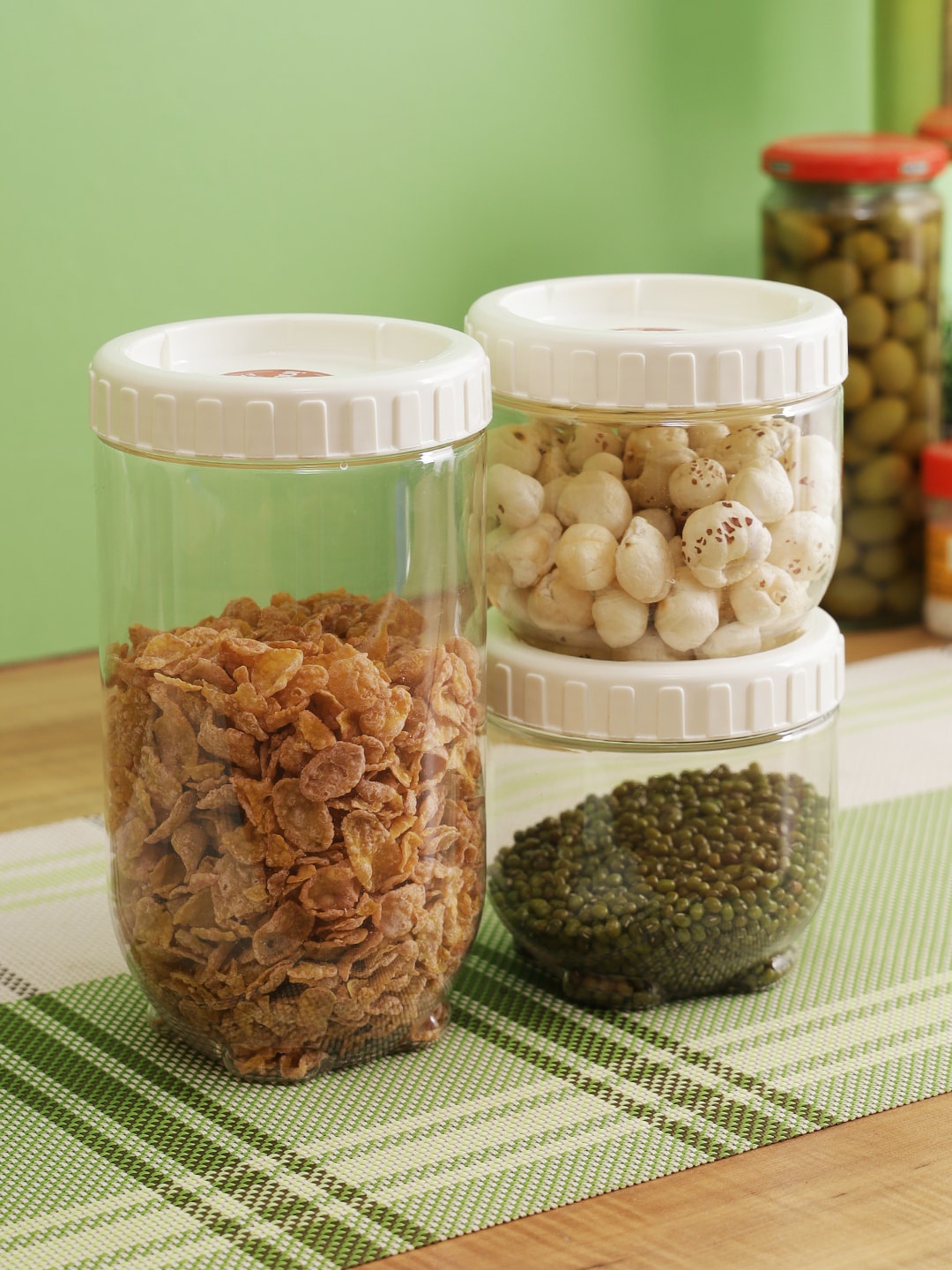 Lock & Lock Set Of 3 Plastic Refrigerator Food Storage Container, Transparent
