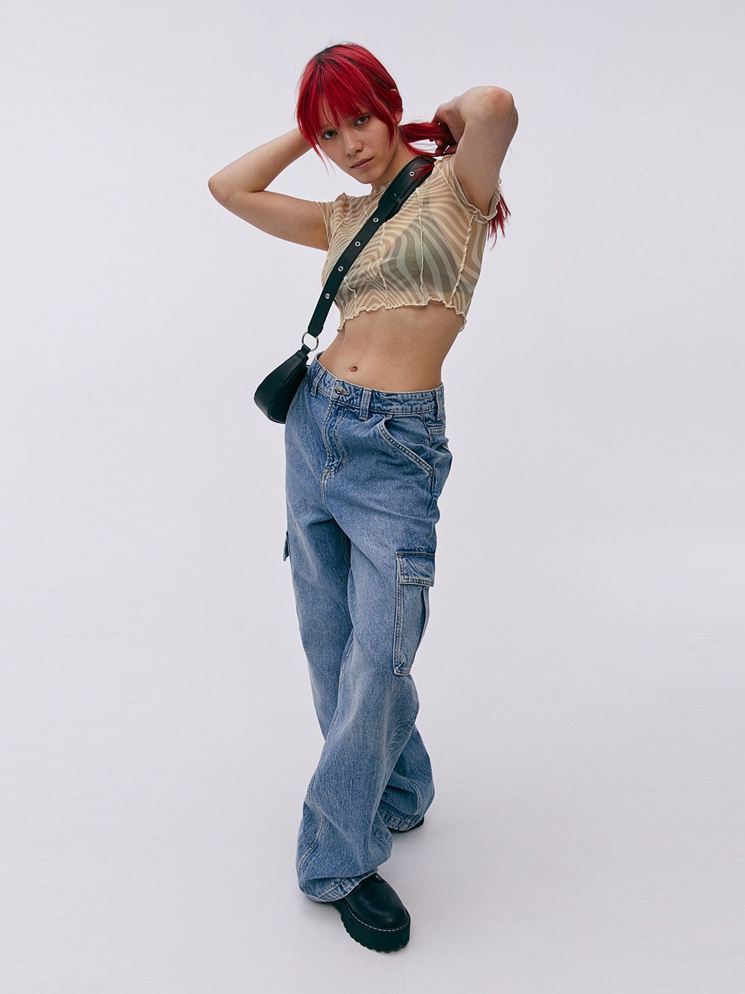H&M Women Beige Cropped Top