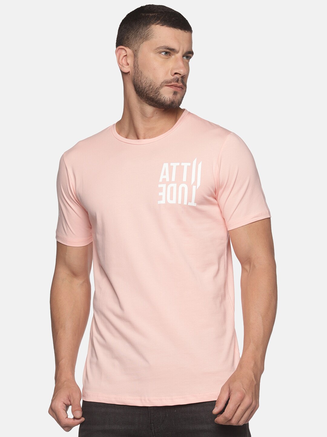 ATTIITUDE Men Peach-Coloured Typography Printed Pure Cotton ClimaCool Slim Fit T-shirt
ATTIITUDE Men Peach-Coloured Typography Printed Pure Cotton ClimaCool Slim Fit T-shirt
